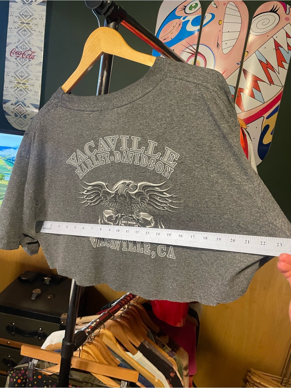 Vacaville, California Harley-Davidson Gray Cropped Logo Tee - Picture 8 of 8